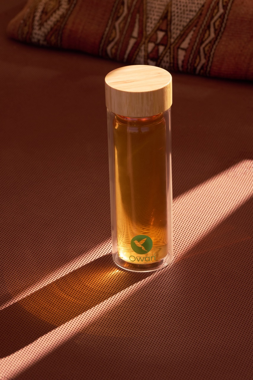 Double wall glass infuser bottle