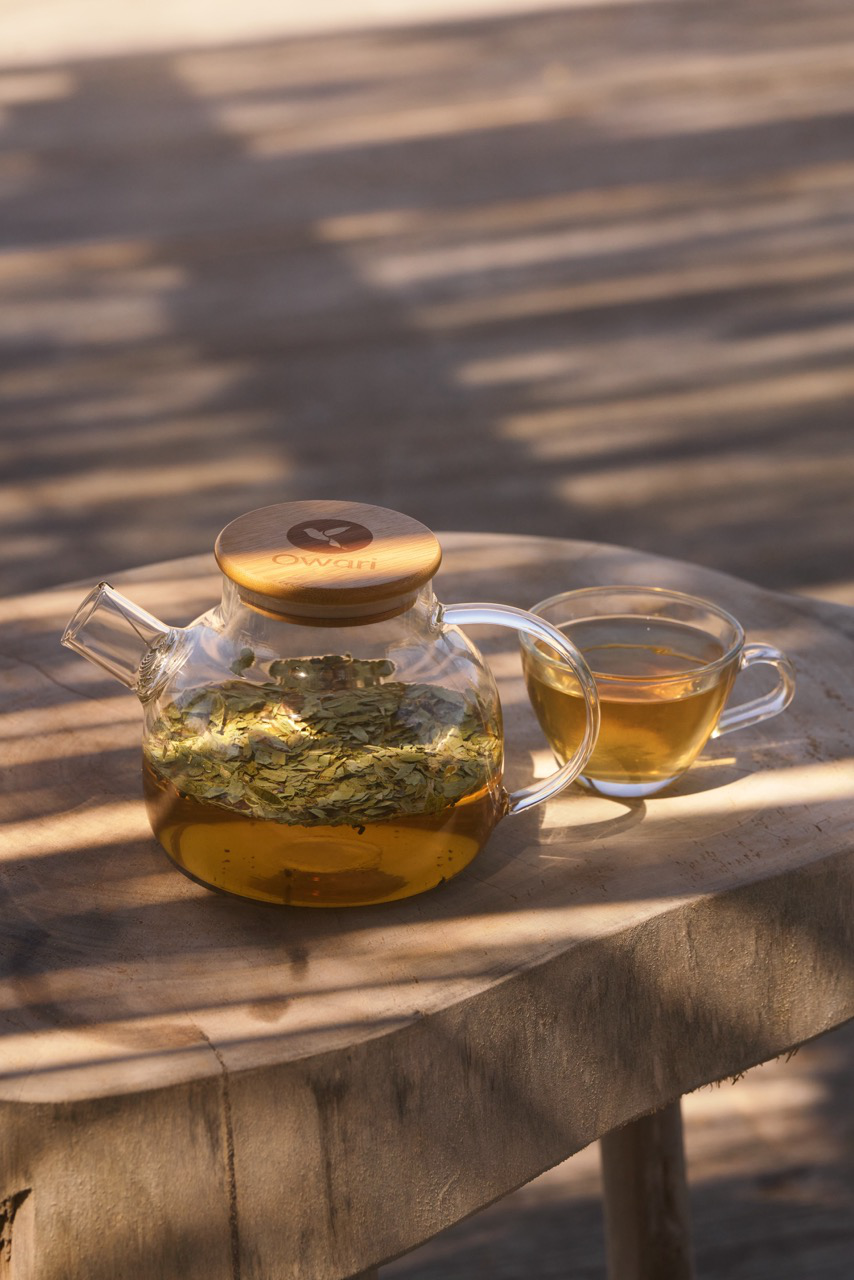 Tetera de cristal japonesa con filtro.