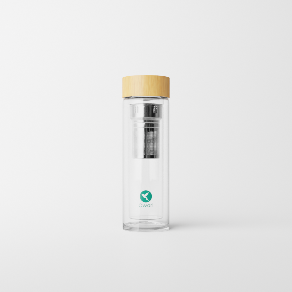 Bouteille infuseur double paroi en verre
